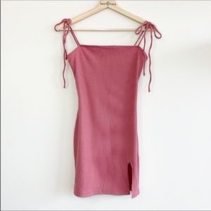 'Gone Off the Rails' Ribbed Slit Mini Dress